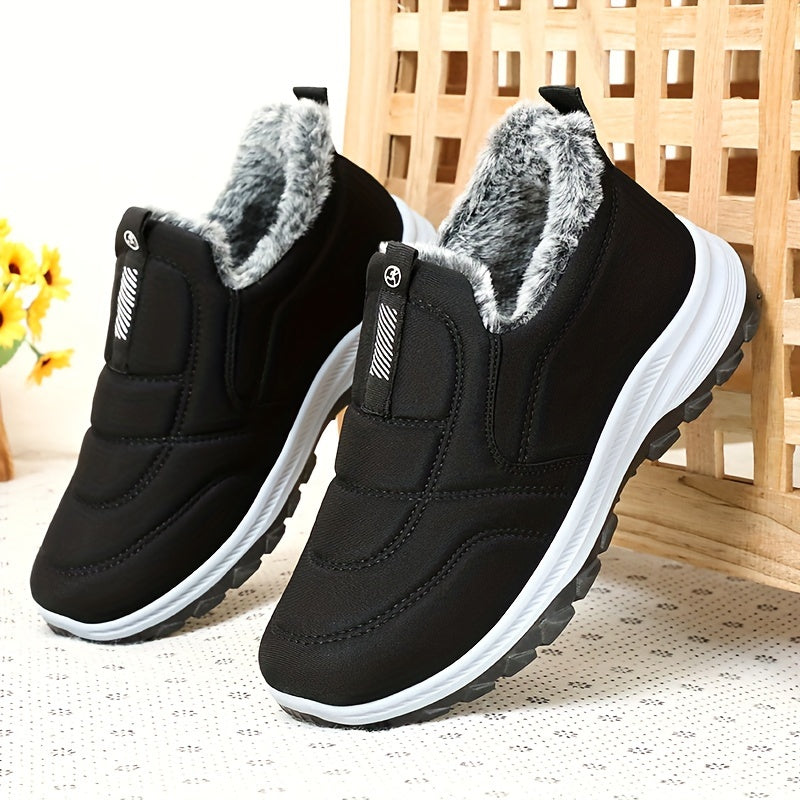 New Women'S Fleece-Lined Outdoor Casual Sneakers, Short Boots Warm And Non-Slip Suitable for All Four Seasons