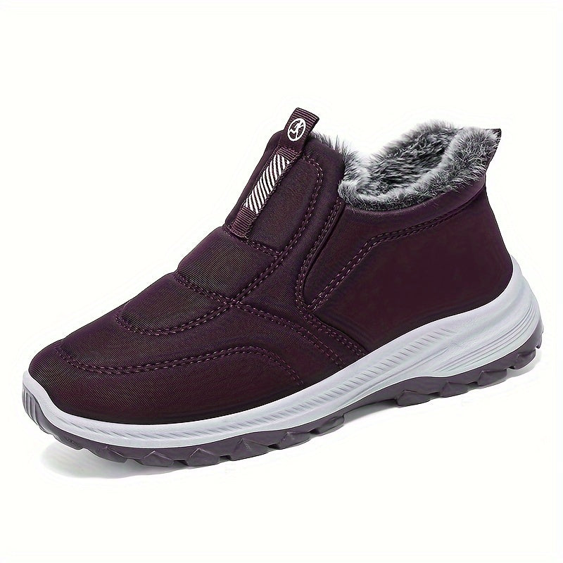 New Women'S Fleece-Lined Outdoor Casual Sneakers, Short Boots Warm And Non-Slip Suitable for All Four Seasons