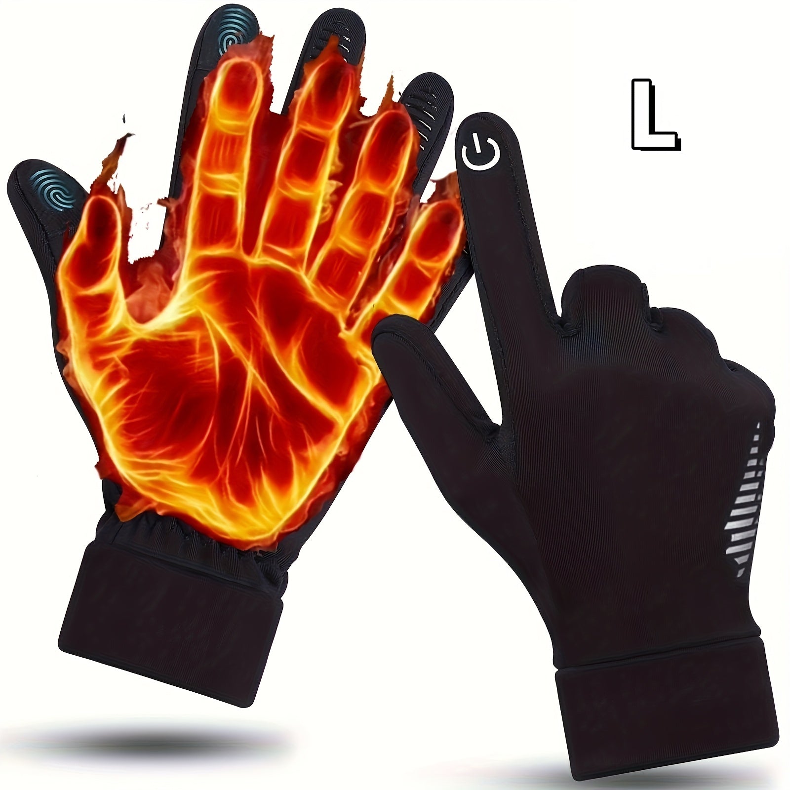 1 Pair Men'S & Women'S Thermal Winter Gloves - Touchscreen Compatible, Windproof & Snowproof with Anti-Slip Grip, Reinforced Palm & Wrist Strap, Machine Washable - Cold Weather Gloves for Skiing, Hiking, Motorcycle Riding, Ru
