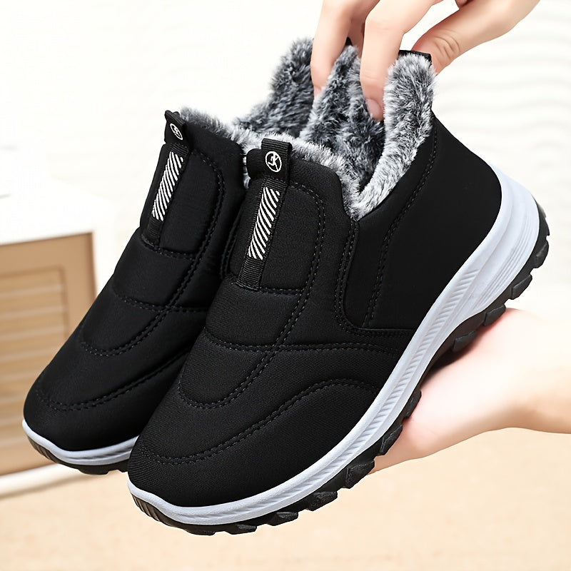 New Women'S Fleece-Lined Outdoor Casual Sneakers, Short Boots Warm And Non-Slip Suitable for All Four Seasons