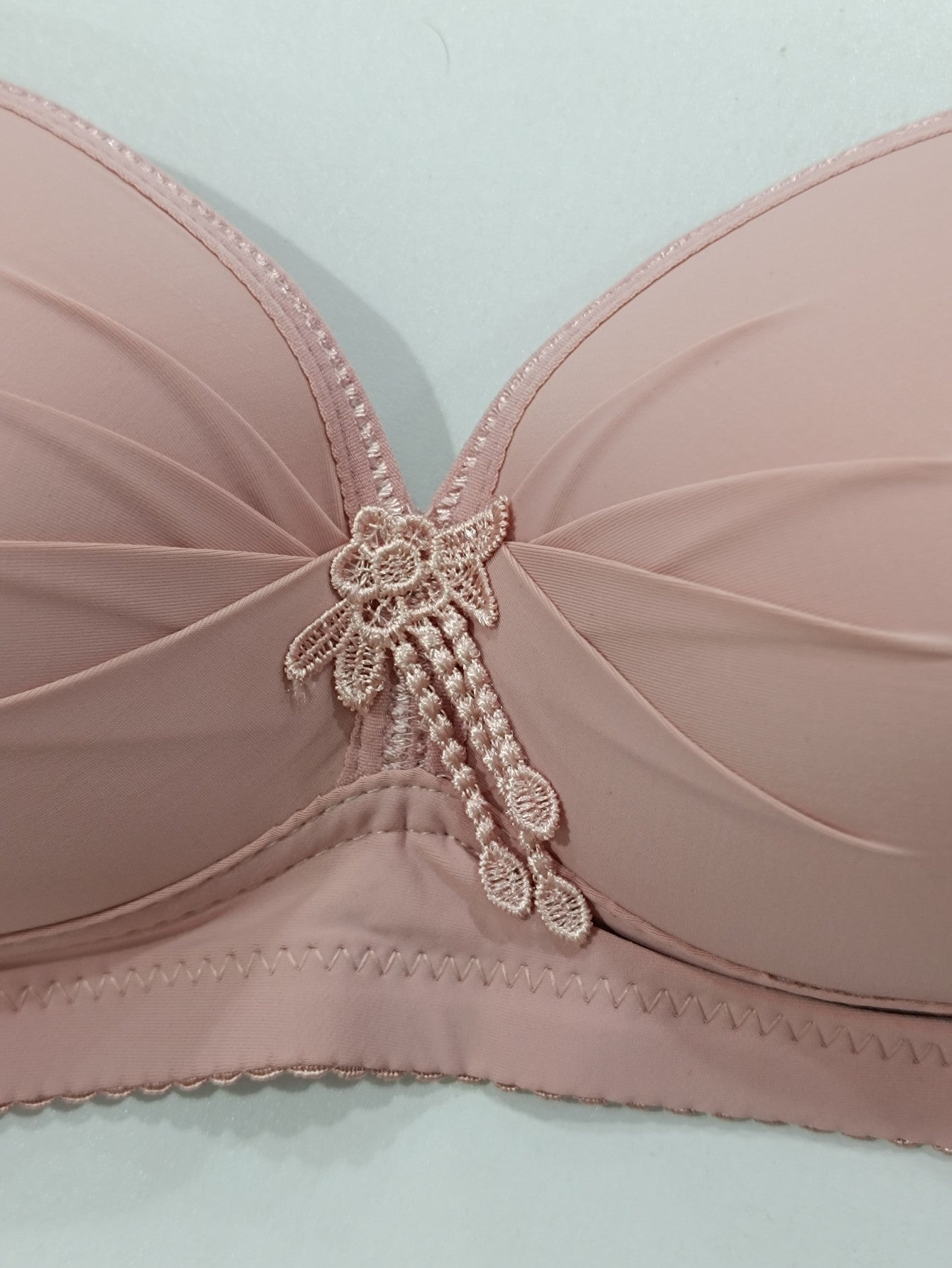 6pcs Women'S Wire-Free Smooth-Finish Back-Closure Bras with Adjustable Wide Straps & Decorative Pleats - Soft Comfort & Breathability, 6 Colors (, Pink