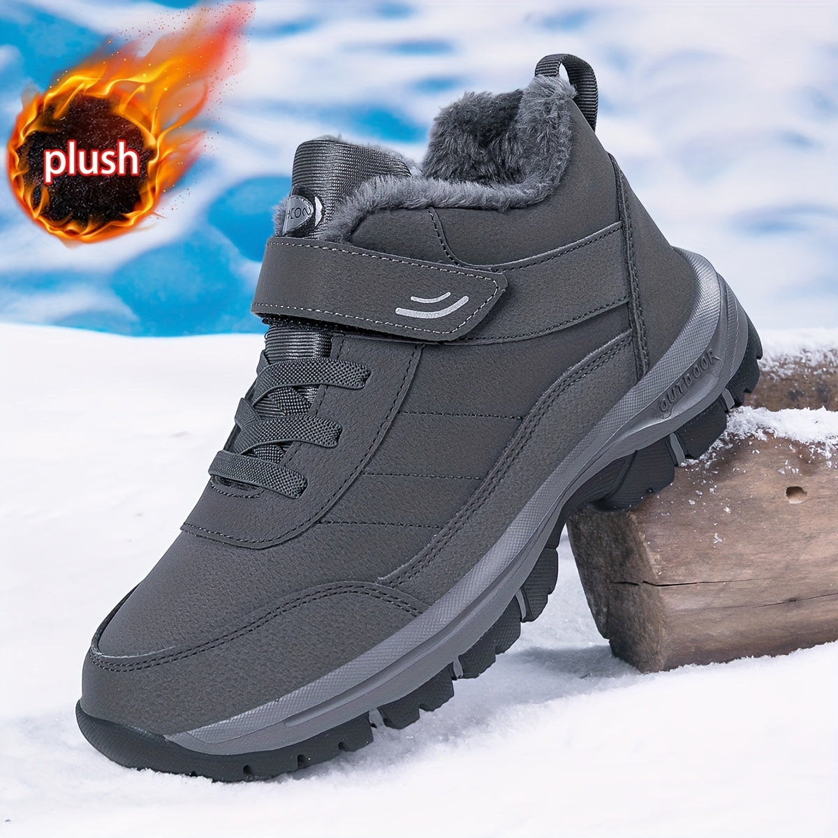 Extreme Cold Weather Snow Boots - Heavy-Duty Thermal Insulated Winter Shoes with Slip-Resistant Rubber Soles, Lace-Up Mountaineering Boots for Men & Women - Available in Multiple Sizes (Black/Gray Accent) - Ideal for Ice Clim