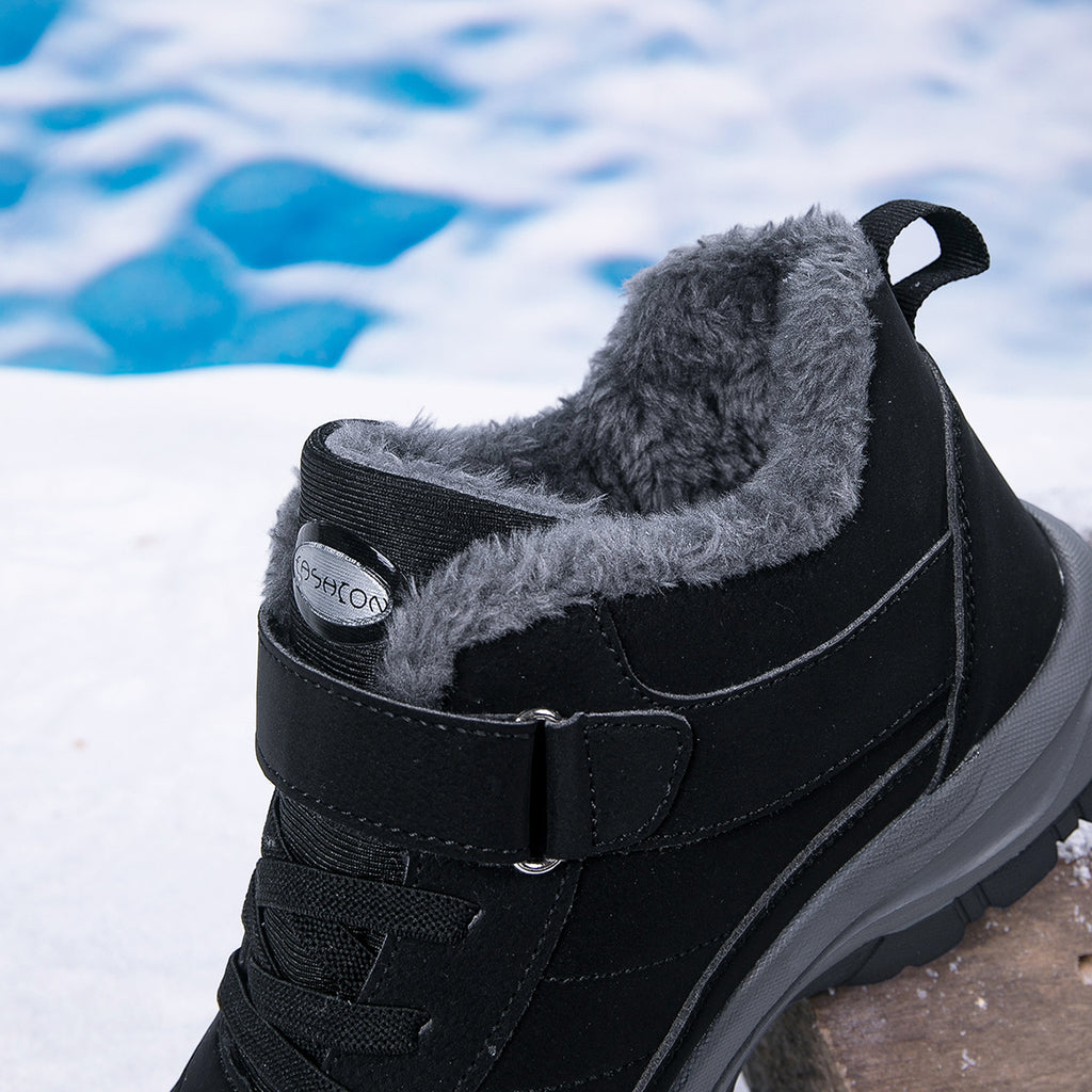 Extreme Cold Weather Snow Boots - Heavy-Duty Thermal Insulated Winter Shoes with Slip-Resistant Rubber Soles, Lace-Up Mountaineering Boots for Men & Women - Available in Multiple Sizes (Black/Gray Accent) - Ideal for Ice Clim