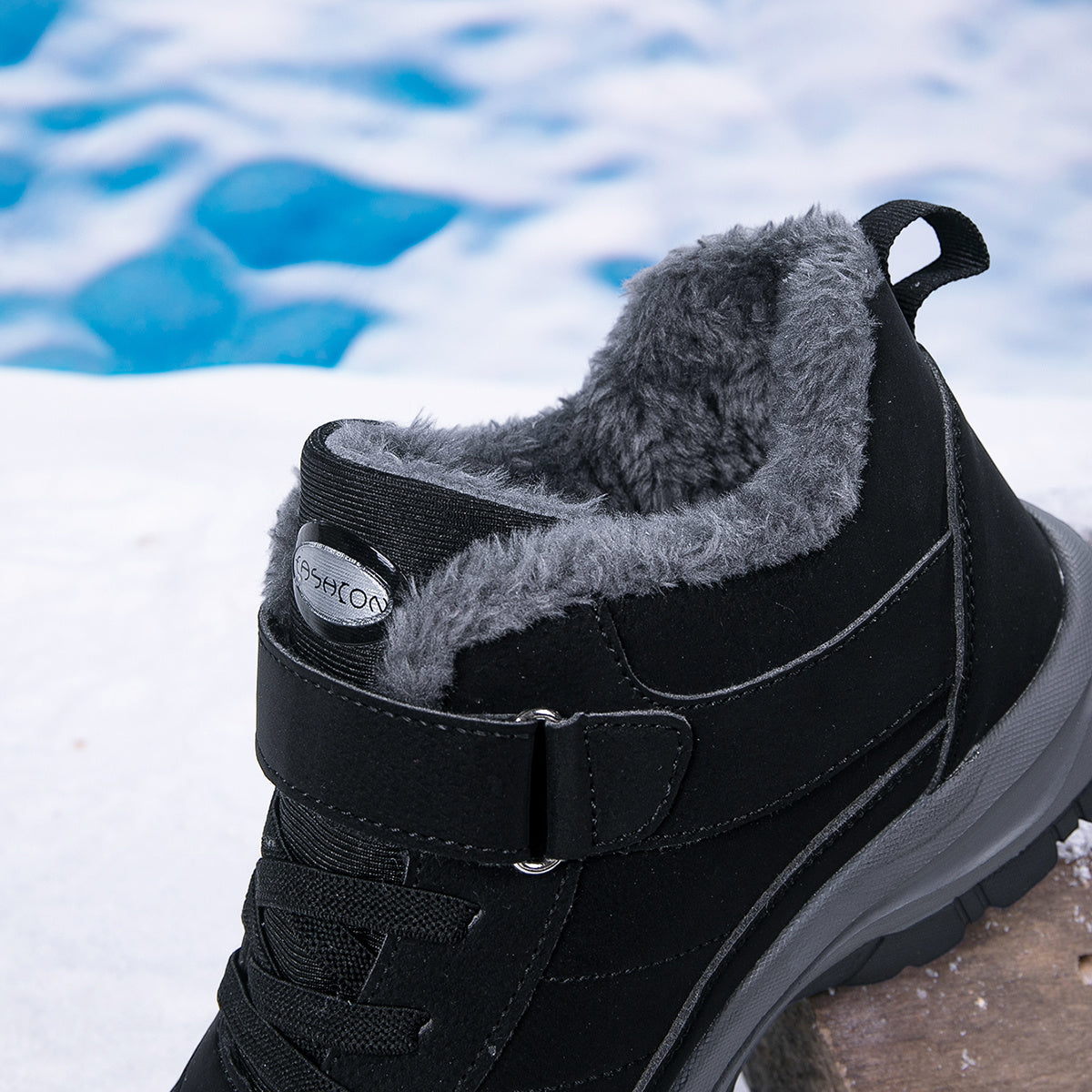 Extreme Cold Weather Snow Boots - Heavy-Duty Thermal Insulated Winter Shoes with Slip-Resistant Rubber Soles, Lace-Up Mountaineering Boots for Men & Women - Available in Multiple Sizes (Black/Gray Accent) - Ideal for Ice Clim