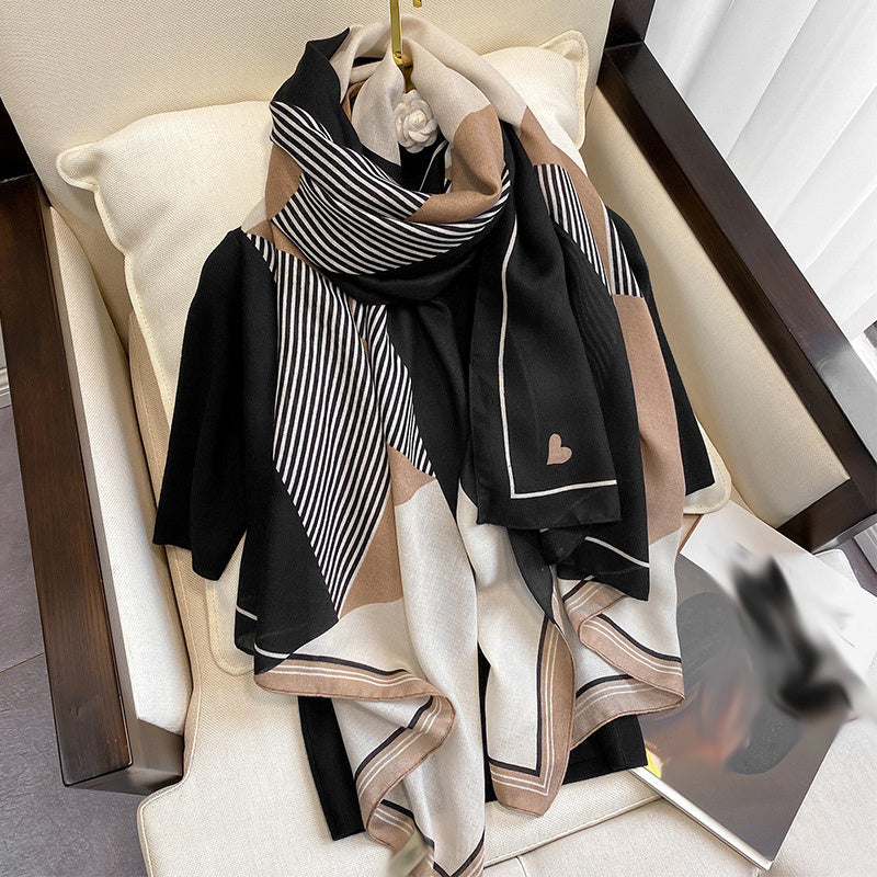 [Warm Scarf] Winter Warm Lightweight Scarf For Women | Imitation Silk Shawl Neckerchief Wrap