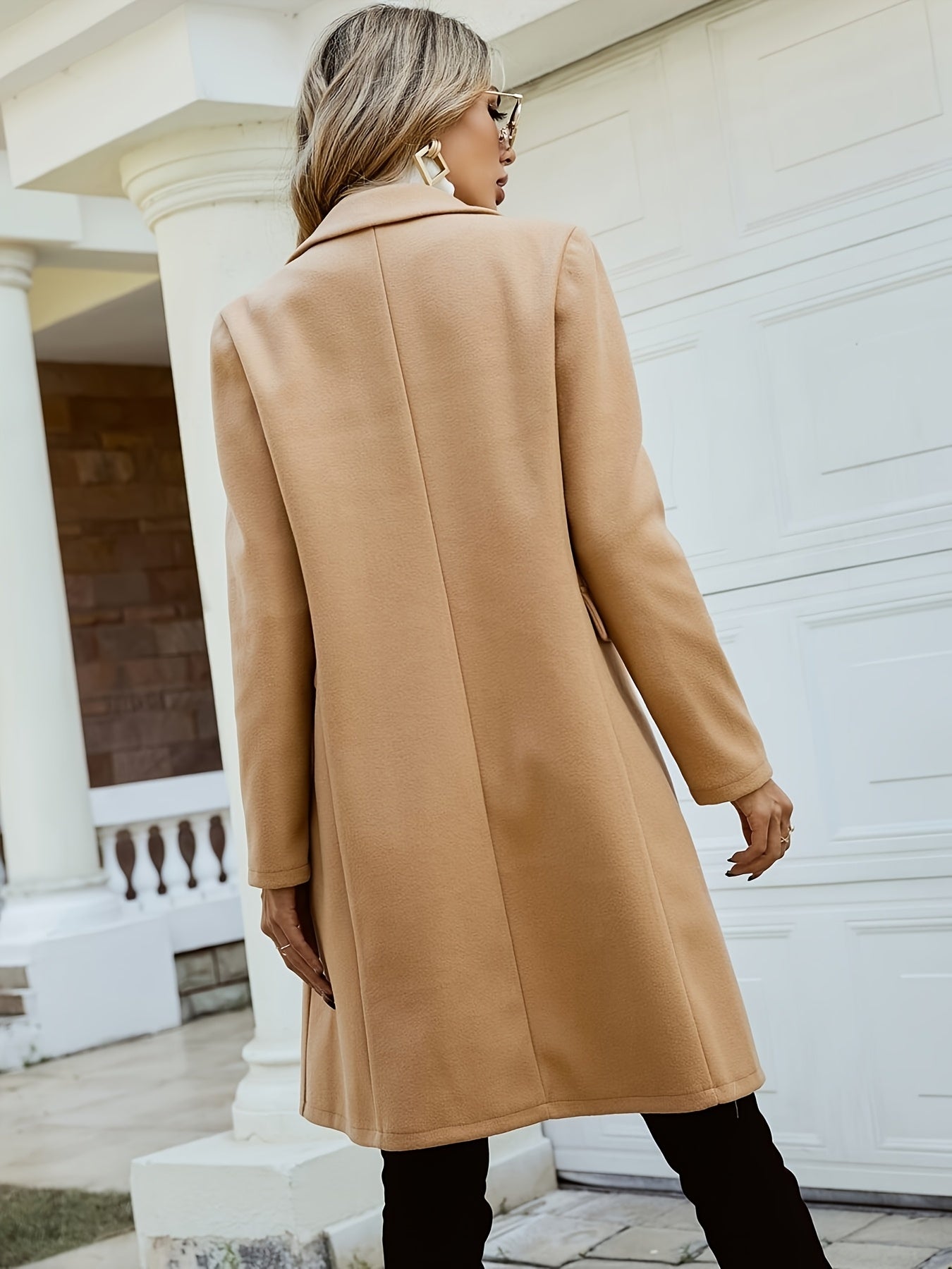 2025 Hot Selling European and American Style Tweed Coat for Women, Mid-Length Spring Autumn Winter New Korean Version Loose Double-Breasted Waist-Cinching Fleece Overcoats