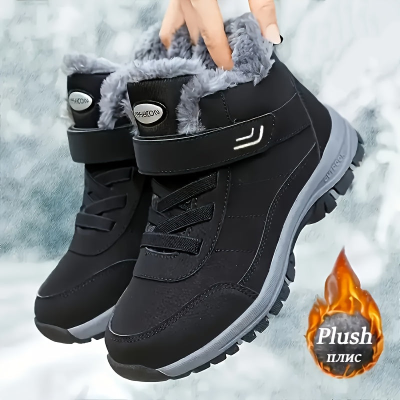 Extreme Cold Weather Snow Boots - Heavy-Duty Thermal Insulated Winter Shoes with Slip-Resistant Rubber Soles, Lace-Up Mountaineering Boots for Men & Women - Available in Multiple Sizes (Black/Gray Accent) - Ideal for Ice Clim