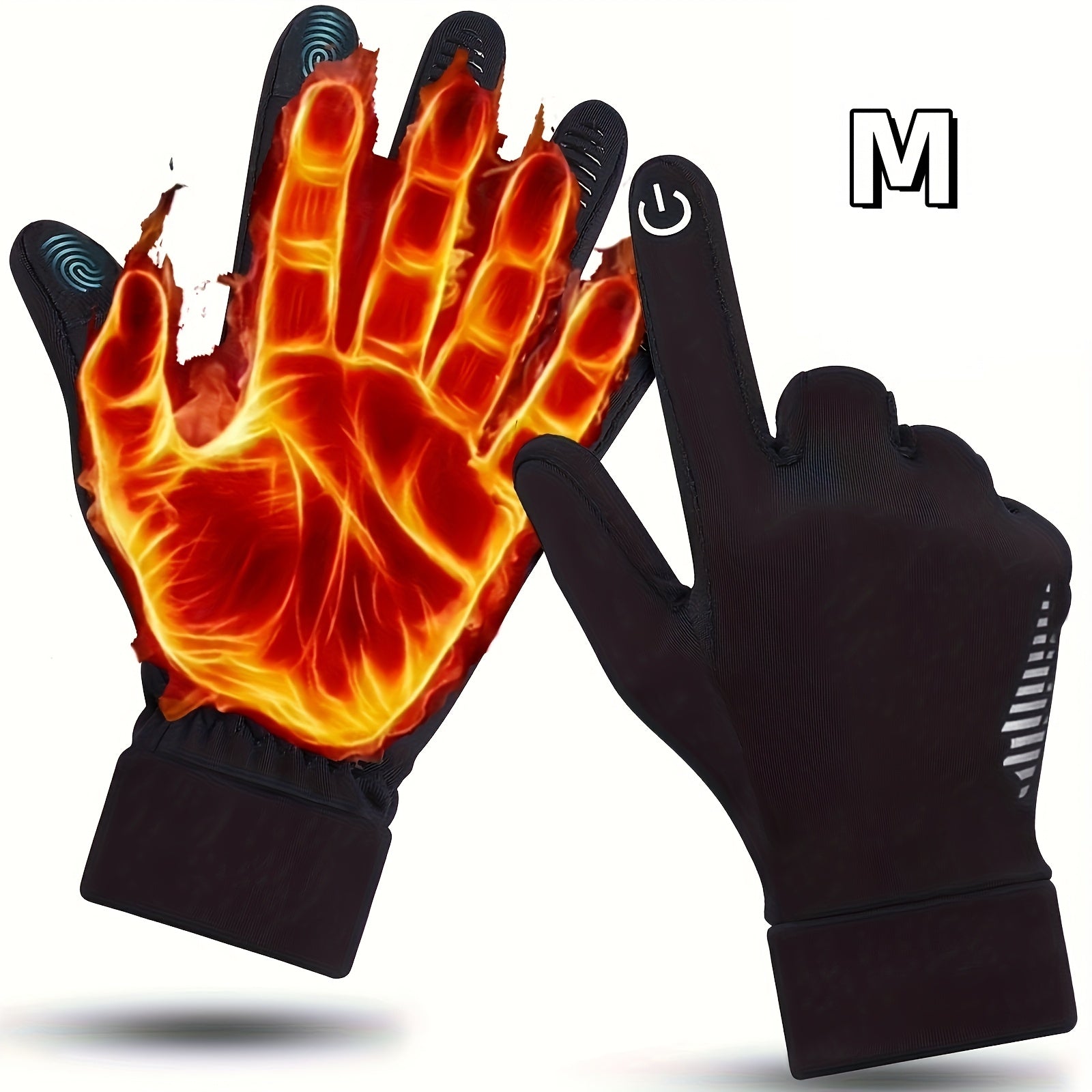 1 Pair Men'S & Women'S Thermal Winter Gloves - Touchscreen Compatible, Windproof & Snowproof with Anti-Slip Grip, Reinforced Palm & Wrist Strap, Machine Washable - Cold Weather Gloves for Skiing, Hiking, Motorcycle Riding, Ru