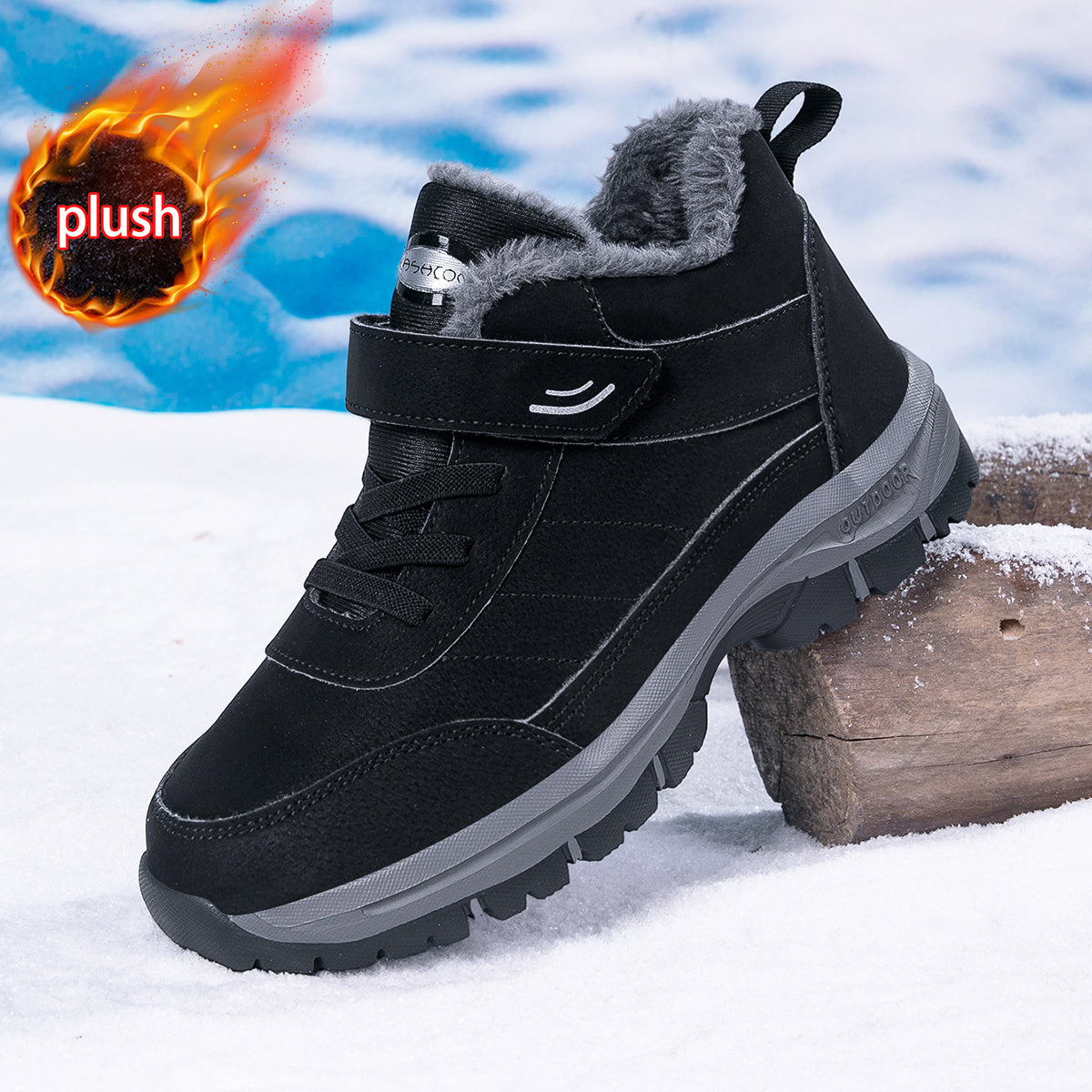 Extreme Cold Weather Snow Boots - Heavy-Duty Thermal Insulated Winter Shoes with Slip-Resistant Rubber Soles, Lace-Up Mountaineering Boots for Men & Women - Available in Multiple Sizes (Black/Gray Accent) - Ideal for Ice Clim