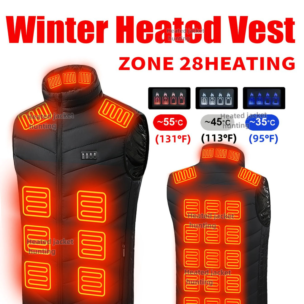 Men'S USB Electric Heating Vest - 4- Zone 3-Speed Temperature Control, Casual Hiking and Travel Warm Jacket for Autumn/Winter Outdoor Activities (Battery Not Included), Wearable Winter Warmer (Featuring Activated Carbon, Batt
