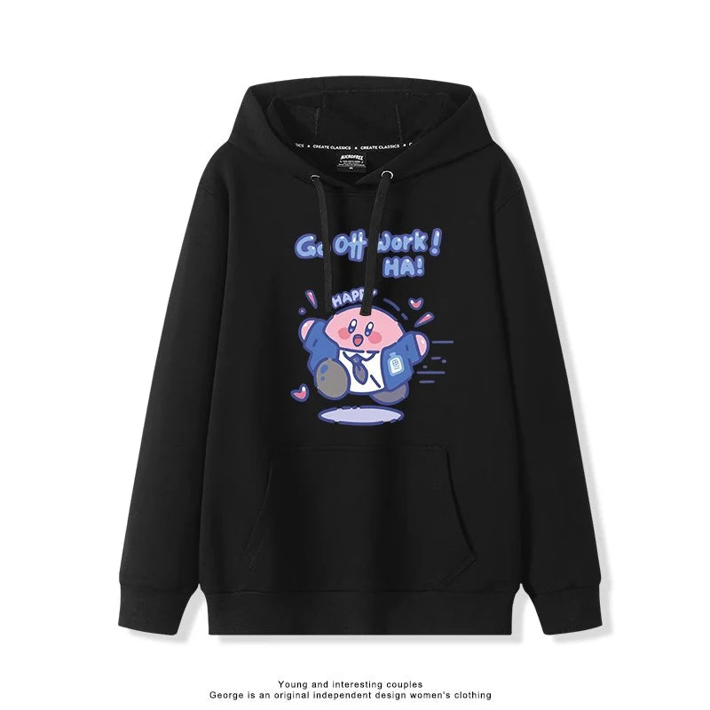 2025 Japanese Cute Cartoon Star of Kirby Printing Sweater Men and Women Couples Wearing Hooded Loose Tide Couple School Sweater