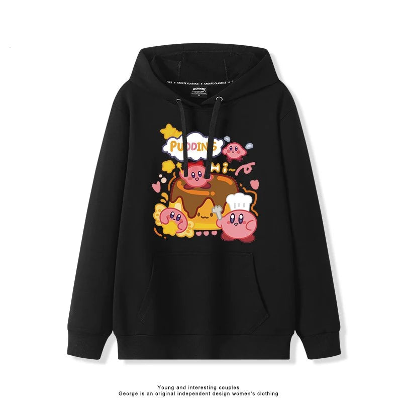 2025 Japanese Cute Cartoon Star of Kirby Printing Sweater Men and Women Couples Wearing Hooded Loose Tide Couple School Sweater