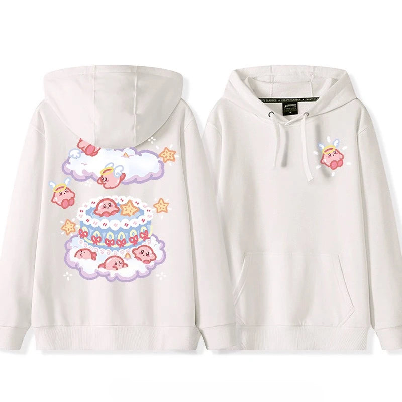 2025 Japanese Cute Cartoon Star of Kirby Printing Sweater Men and Women Couples Wearing Hooded Loose Tide Couple School Sweater
