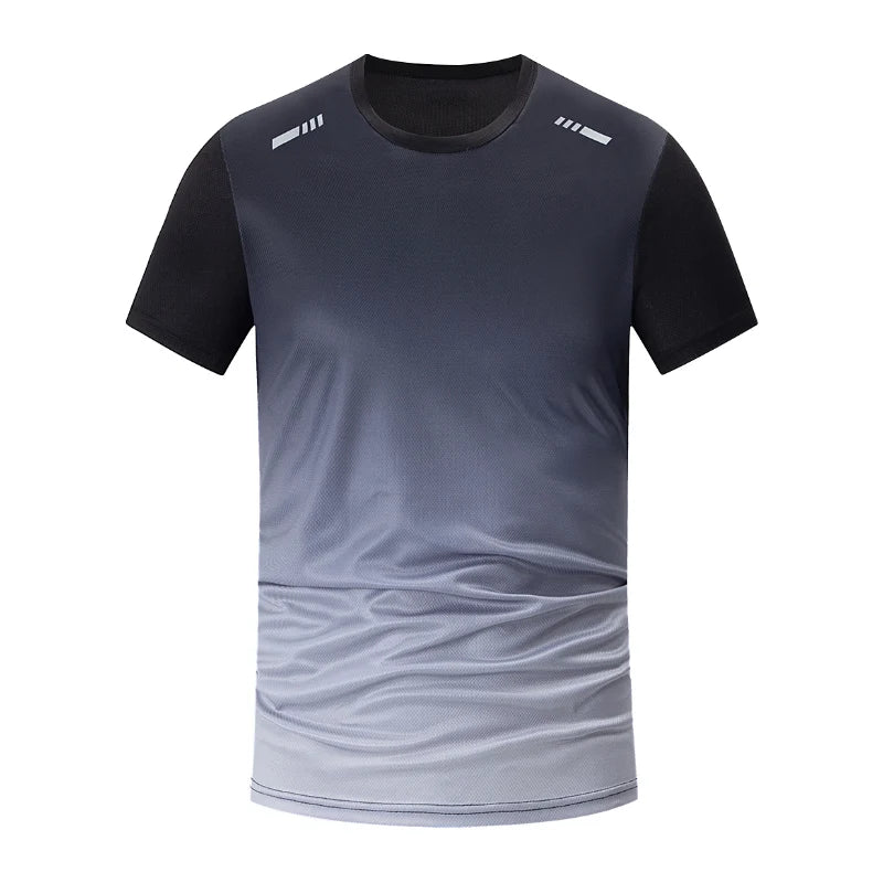 1/4/6 Pcs men's plus size gradient quick-drying short-sleeved teenagers loose sports running fitness football basketball T-shirt