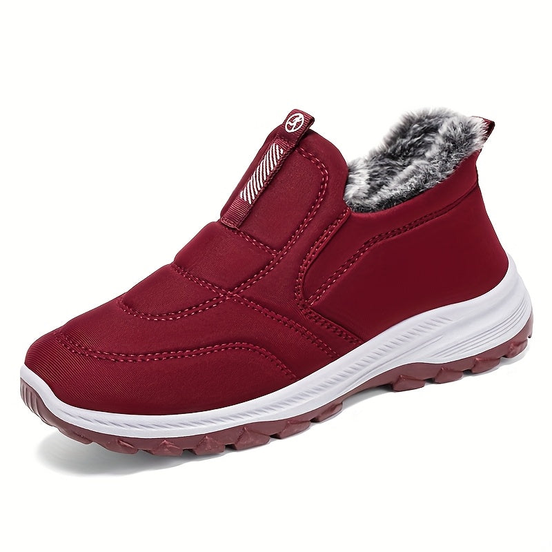 New Women'S Fleece-Lined Outdoor Casual Sneakers, Short Boots Warm And Non-Slip Suitable for All Four Seasons