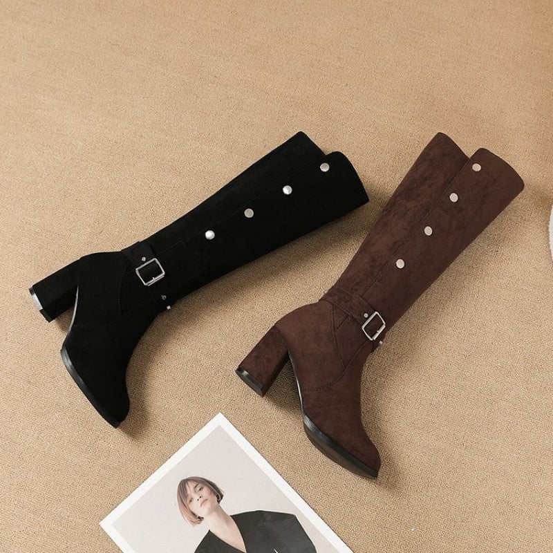 Women'S Chunky Platform Boots - Slip-resistant Sole, Cushioned Insole - Formal & Casual Outfits - Available in Wide Widths - All-Season Elegant Booties for Everyday & Special Events, Versatile Footwear, Sleek Design, Durable