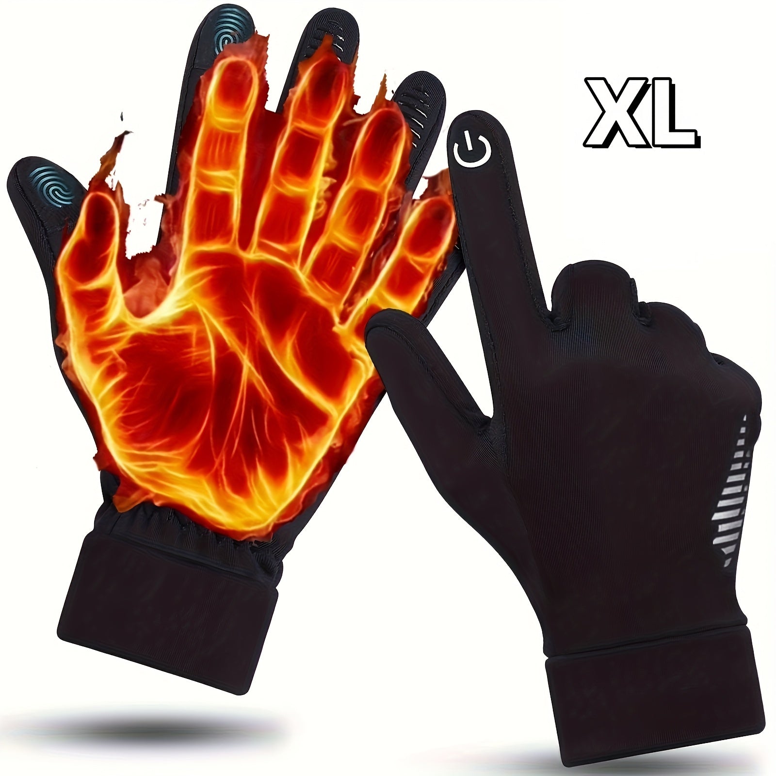 1 Pair Men'S & Women'S Thermal Winter Gloves - Touchscreen Compatible, Windproof & Snowproof with Anti-Slip Grip, Reinforced Palm & Wrist Strap, Machine Washable - Cold Weather Gloves for Skiing, Hiking, Motorcycle Riding, Ru