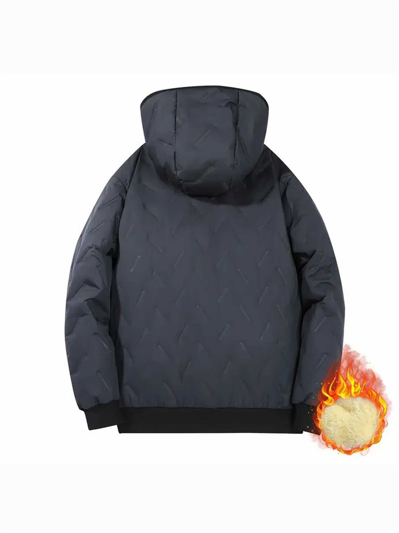 1pc Men'S Thermal Hooded Jacket with Fleece Lining - Winter Warm Coat, Full-Zip Closure & Pockets, Collar, & Insulation for Outdoor Sports, Hiking, Commuting, Gym - Casual Winter Coat for Men (Brown) - Ideal for Cold Weather