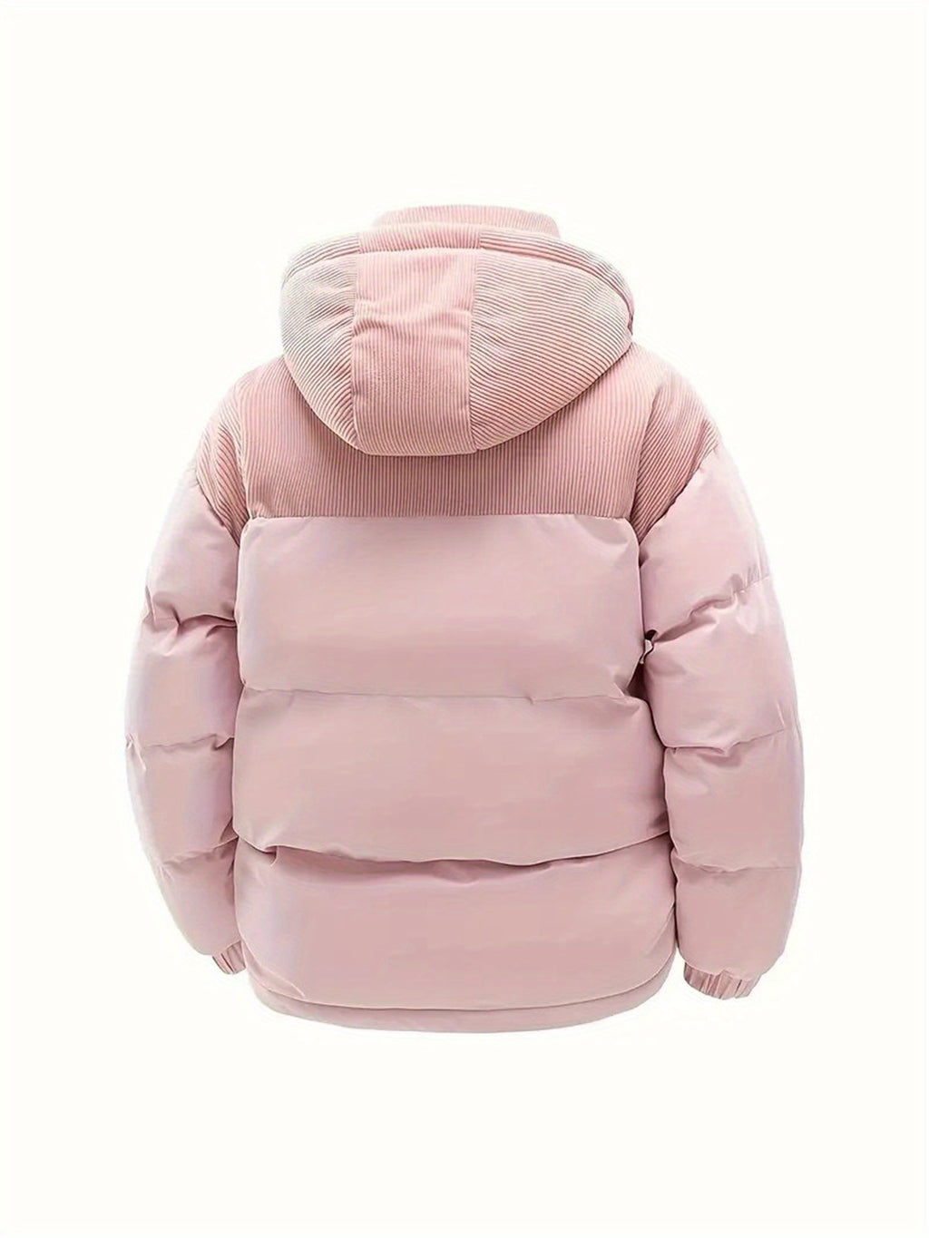 1pc Men'S Winter Hooded Casual Fleece Jacket - Color Block Design, Detachable Hood, Warm Polyester Fill, Zip-Up Front, Regular Fit for Men & Women, Cozy Couple'S Outerwear, Winter Hooded Jacket, Cozy Clothing, Durable Zipper