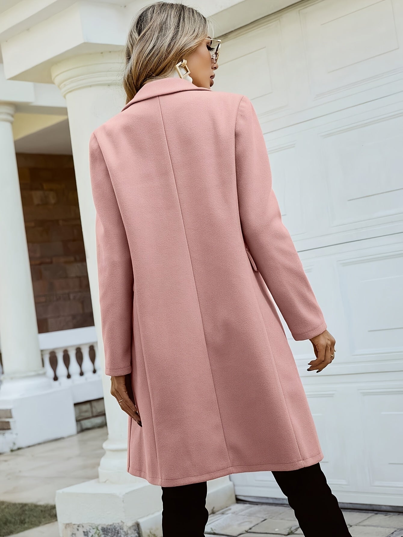 2025 Hot Selling European and American Style Tweed Coat for Women, Mid-Length Spring Autumn Winter New Korean Version Loose Double-Breasted Waist-Cinching Fleece Overcoats